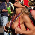 Mardi Gras - Topless flashers with large tits! 1