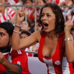 Famous Paraguay fan Lariisa Riquelme naked - Cell phone in her bra! 8