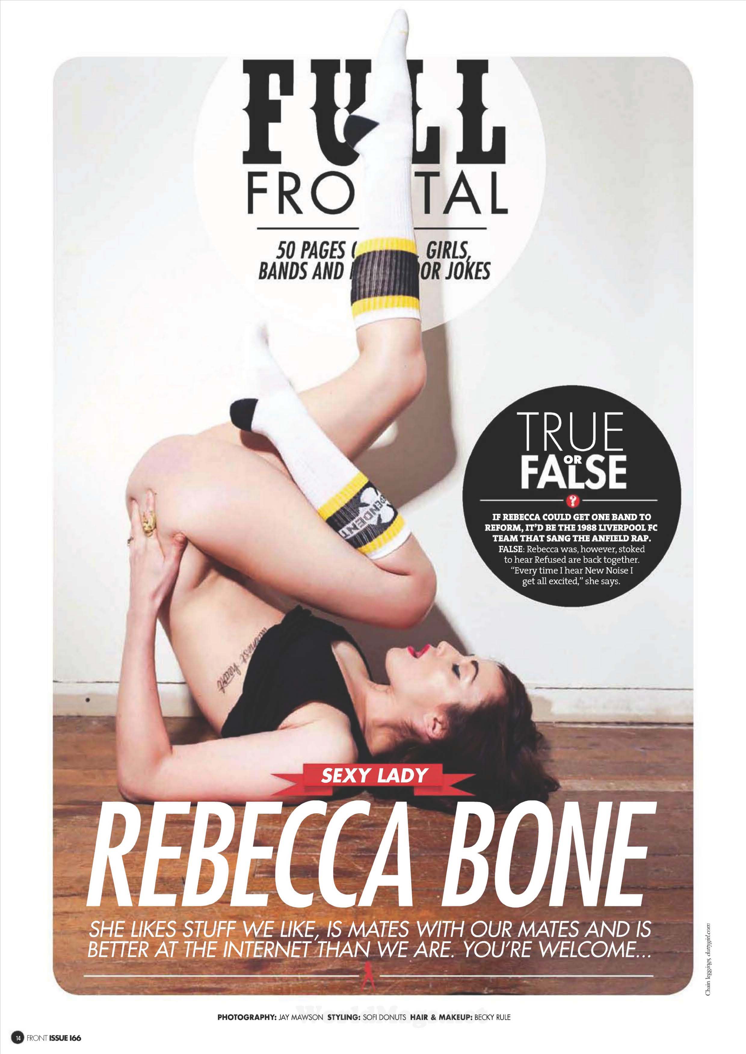 Rebecca Bone topless in Front Magazine