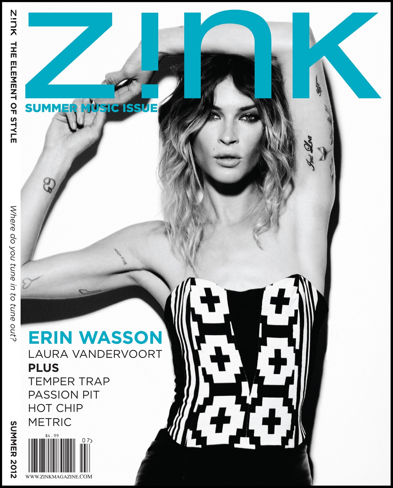 Erin Wasson topless for Zink Magazine