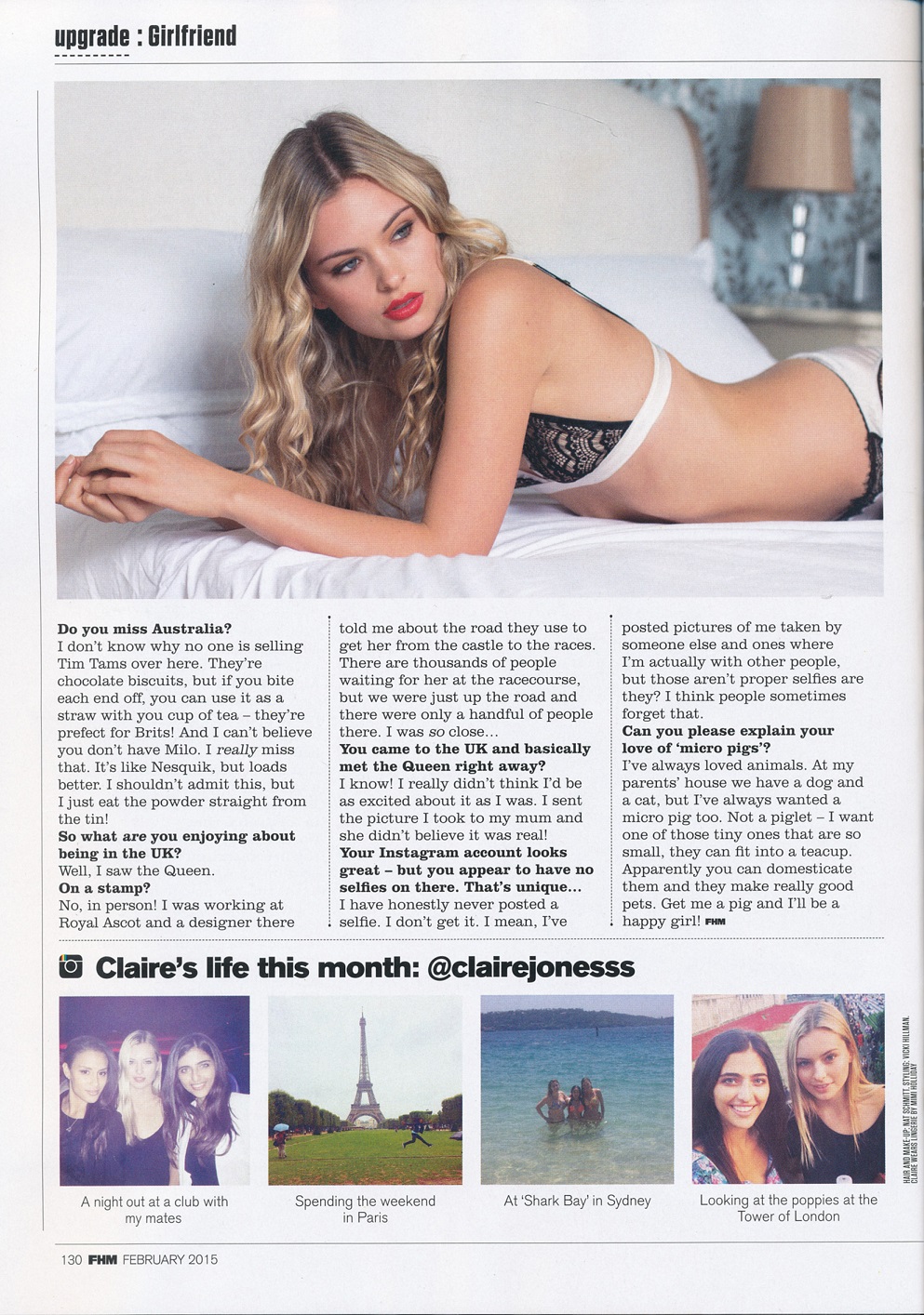 Claire Jones for FHM Magazine