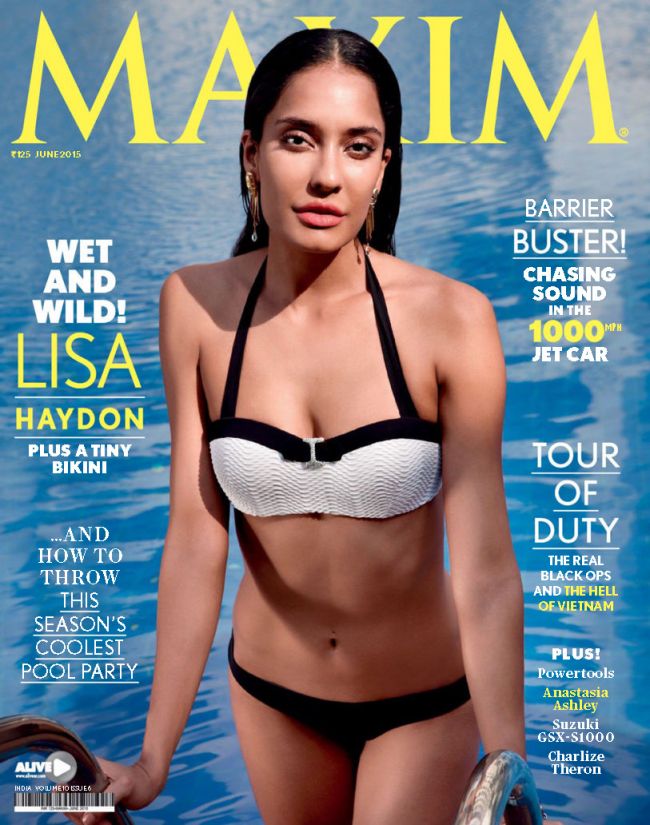 Lisa Haydon relaxing for Maxim Magazine India