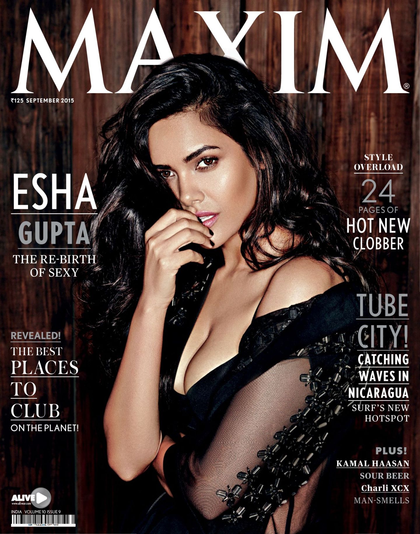 Esha Gupta sexy in black for Maxim Magazine India