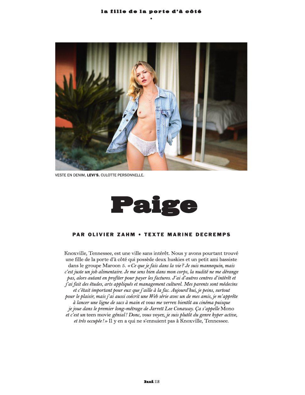 Paige topless and sexy for Lui Magazine France