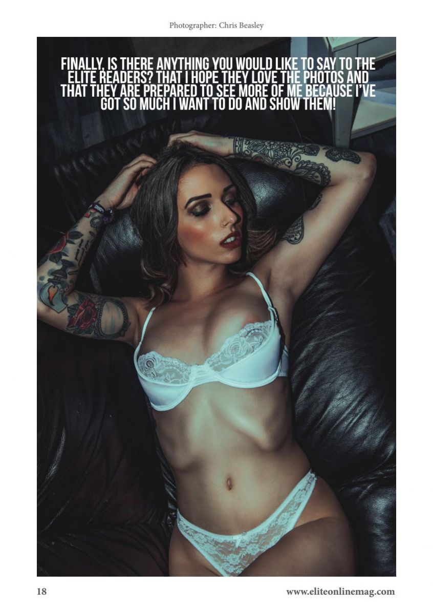 Hope Brookes tatted and sexy for Elite Magazine