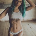 Stephanie Jo Storer sexy body and green hair for Elite Magazine 2