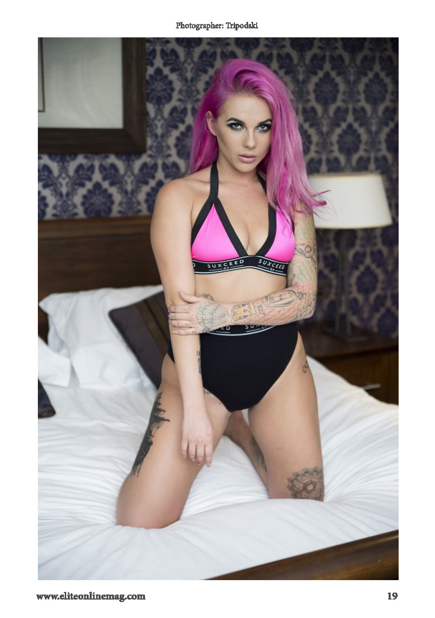 Dannika Daisy sexy pink hair for Elite Magazine